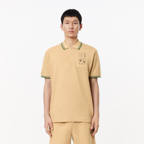 Lacoste Mens Embroidered Patent Cotton Polo