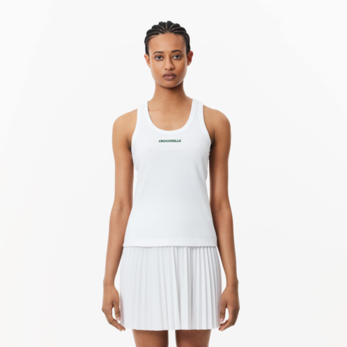 Lacoste Womens Embroidered Pique Tank Top