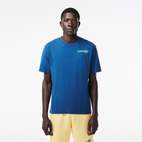 Lacoste Mens Washed Effect Ombre Print T-Shirt