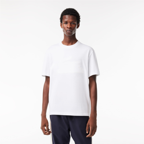 Lacoste Mens Relaxed Fit Quilted Badge Jersey T-Shirt