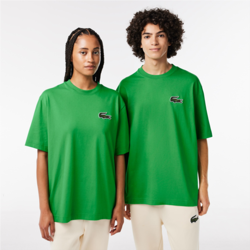 Lacoste Unisex Loose Fit Large Croc Organic Heavy Cotton T-Shirt