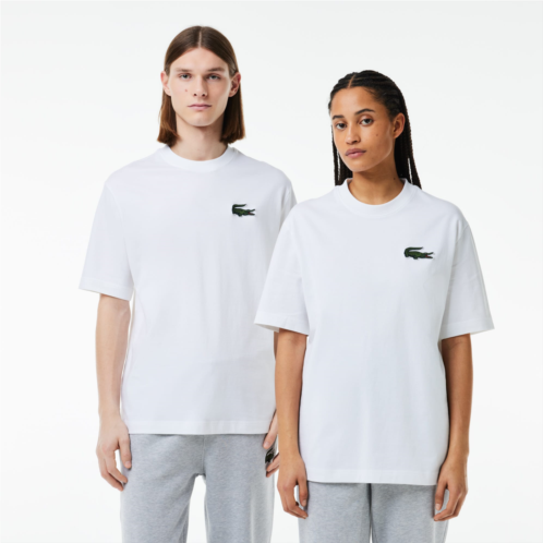 Lacoste Unisex Loose Fit Large Croc Organic Heavy Cotton T-Shirt