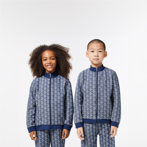 Lacoste Kids Zip-Up Monogram Sweatshirt