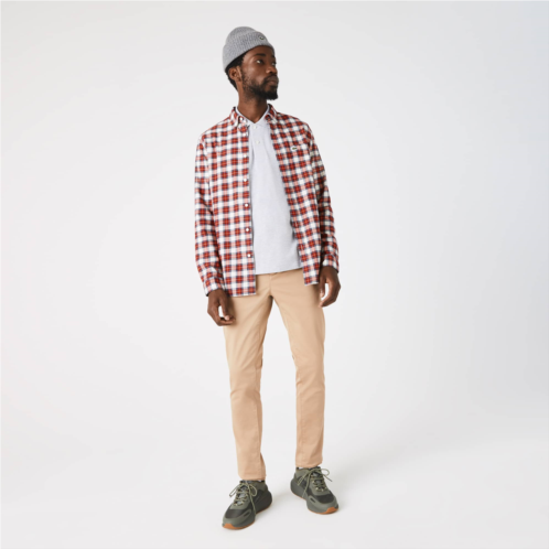 Lacoste Mens Regular Fit Check Print Flannel Shirt