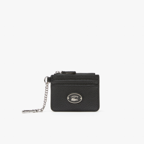 Lacoste Womens Snap Hook Grained Leather Card Holder