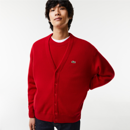 Lacoste Relaxed Fit Wool Cardigan
