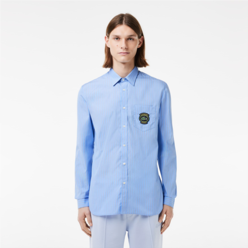 Lacoste Mens Logo Badge Striped Shirt