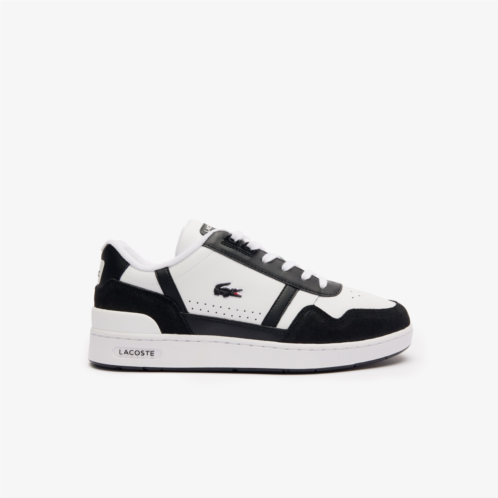 Lacoste Mens T-Clip Logo Leather Sneakers