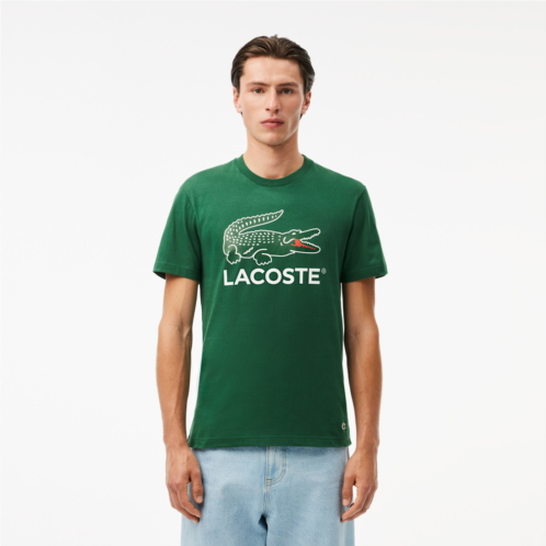 Lacoste Mens Signature Print Cotton T-Shirt