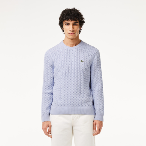 Lacoste Mens Cable Knit Cotton Sweater