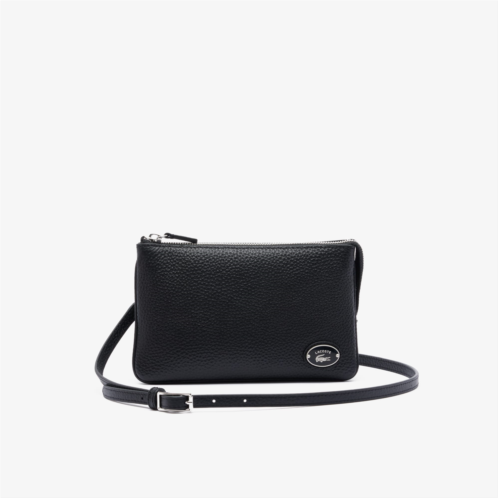 Lacoste Womens Origin Croc Leather Double Pouch Bag