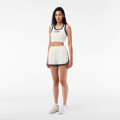 Lacoste Womens Contrast Trim Terry Shorts