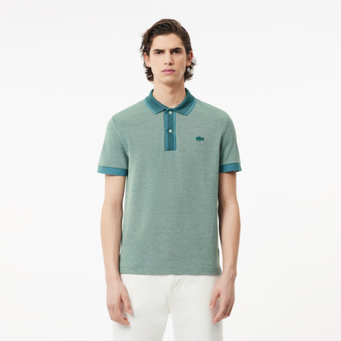 Lacoste Mens Regular Fit Contrast Collar Texturized Pique Polo