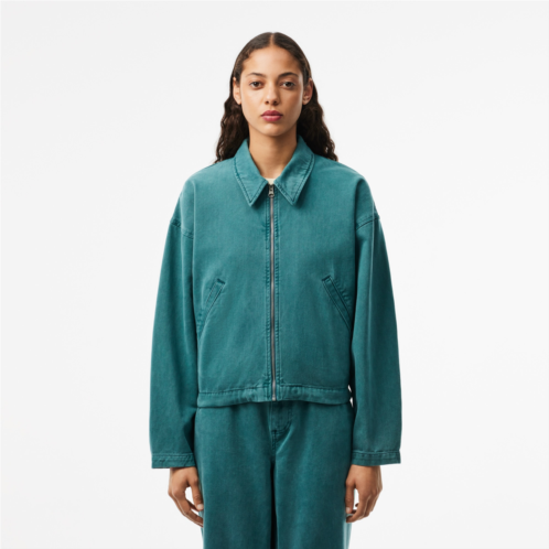 Lacoste Womens Relaxed Fit Natural Dyed Denim Jacket