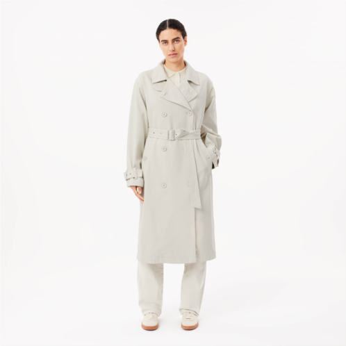 Lacoste Womens Oversized Denim Trench Coat