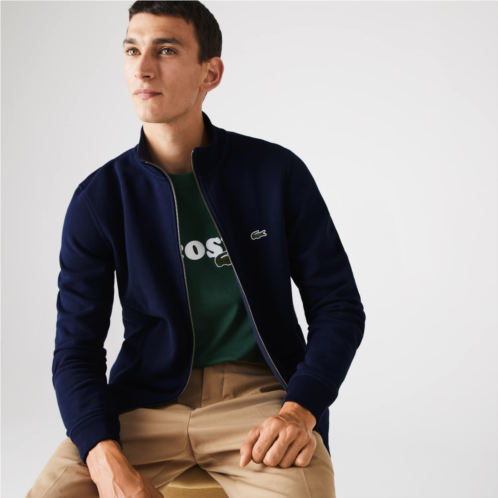 Lacoste Mens Zip-Up Pique Fleece Jacket