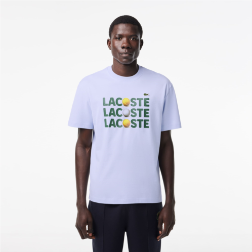 Lacoste Mens Heavy Cotton Tennis Ball Print T-Shirt