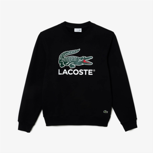 Lacoste Mens Crocodile Print Crew Neck Sweatshirt