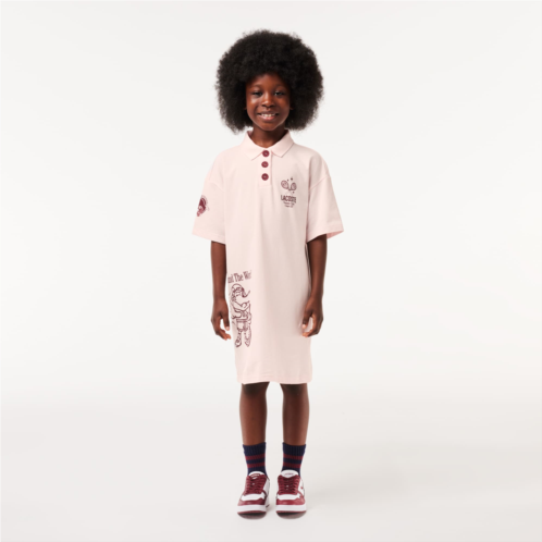 Lacoste Kids Graphic Print Cotton Dress