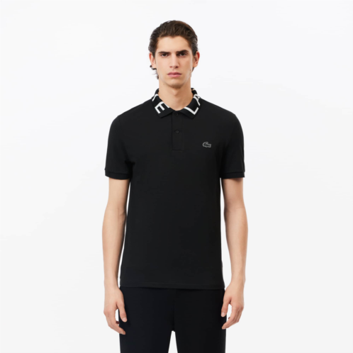 Mens Jacquard Collar Lacoste Movement Polo