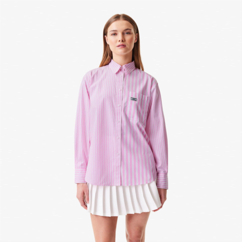 Lacoste Womens Striped Cotton Poplin Shirt
