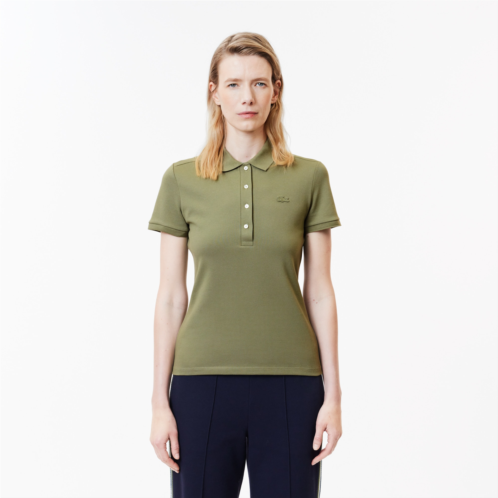 Lacoste Womens L.12.D Slim Fit Stretch Mini Pique Polo