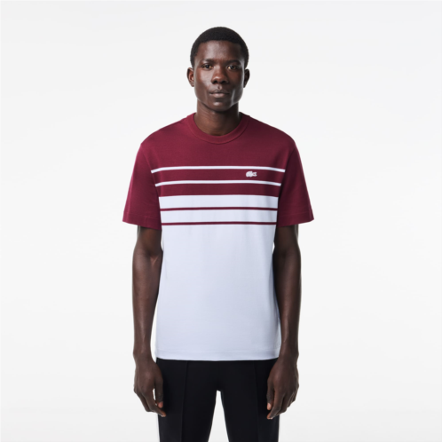 Lacoste Mens Made In France Striped Heavy Cotton T-Shirt