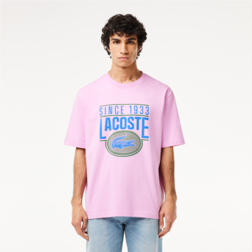 Lacoste Mens Loose Fit Heavy Cotton Printed T-Shirt