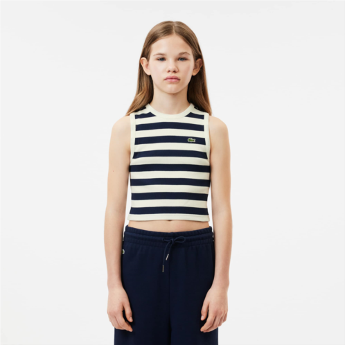 Lacoste Kids Ribbed Cotton Striped Tank Top