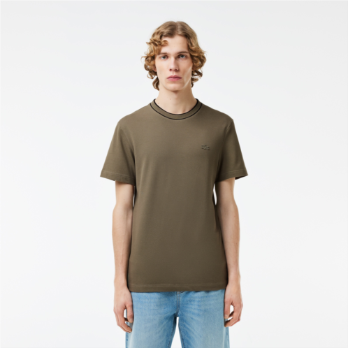 Lacoste Mens Pique Stripe Collar T-Shirt
