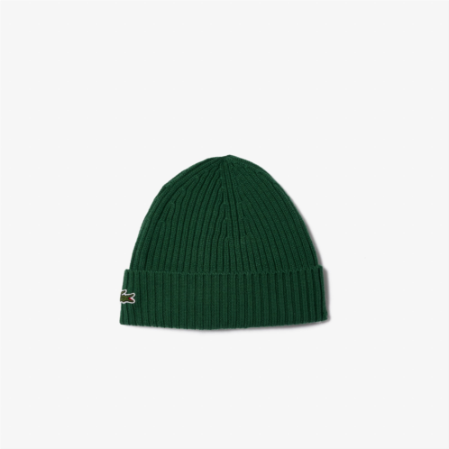 Lacoste Unisex Rib Knit Brushed Wool Beanie