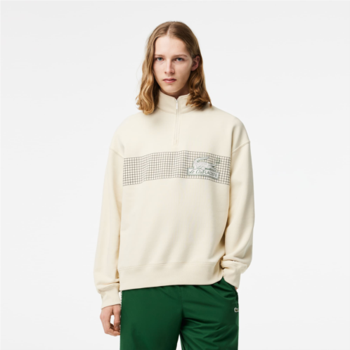 Lacoste Mens Loose Fit Organic Cotton Half Zip Sweatshirt
