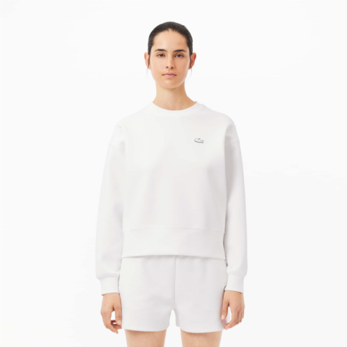 Lacoste Womens Oversized Cotton-Blend Sweatshirt