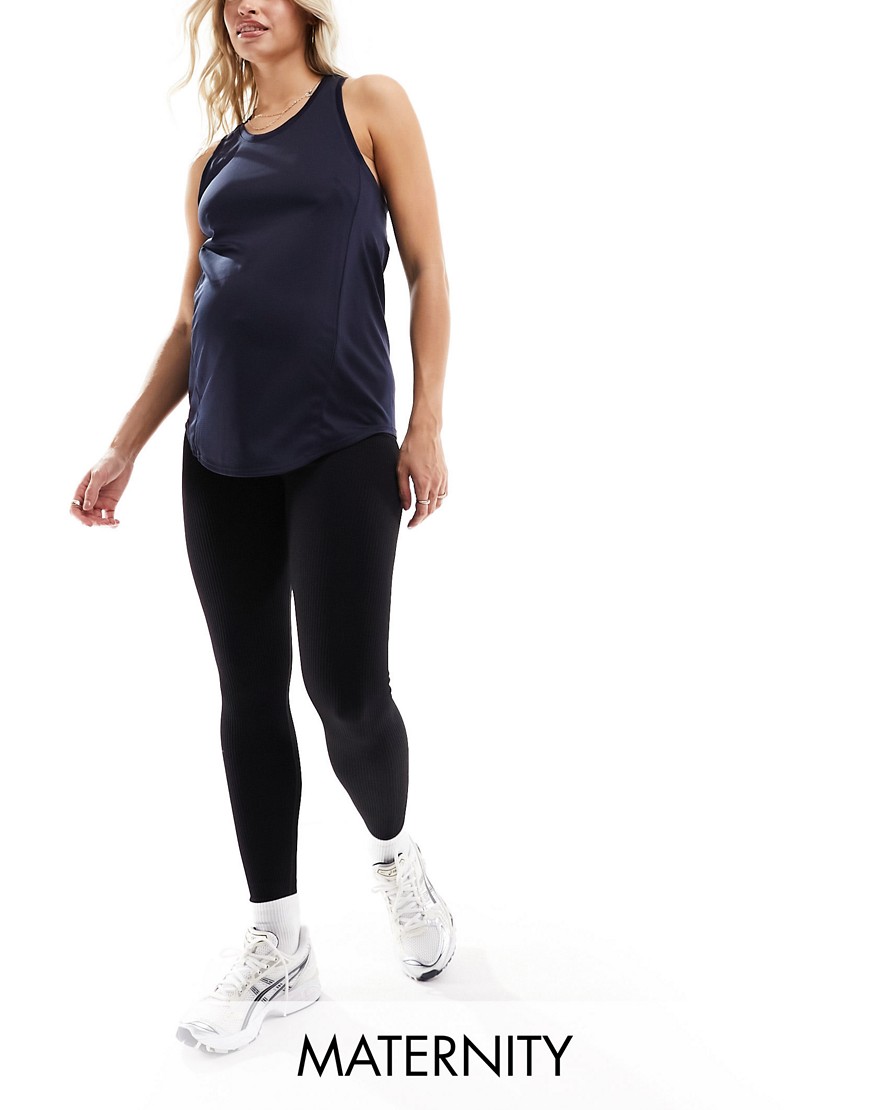 ASOS 4505 Maternity Icon seamless rib gym legging in black