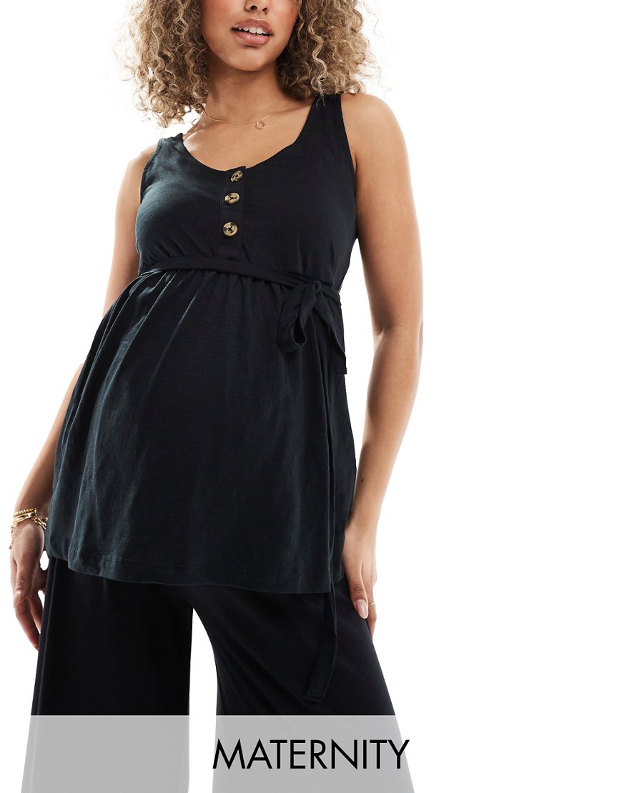 Mama.licious Mamalicious Maternity 2 function nursing button up top in black