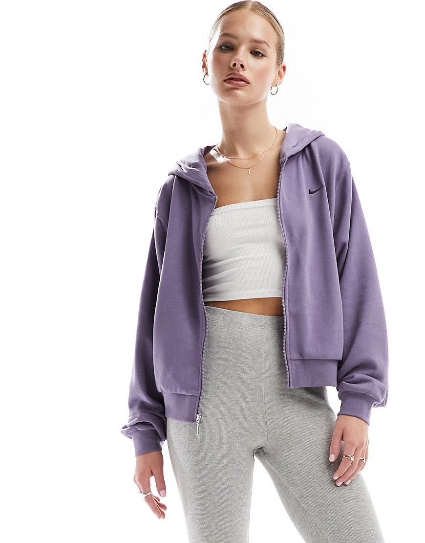 Nike Chill Knit zip through hoodie in purple