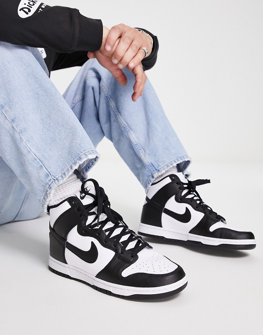 Nike Dunk Hi Retro sneakers in black and white