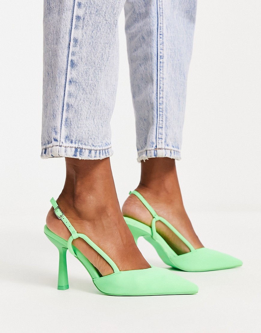 River Island sling back pumps in green