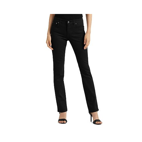 POLO Ralph Lauren Mid Rise Straight Super Stretch Jeans in Black