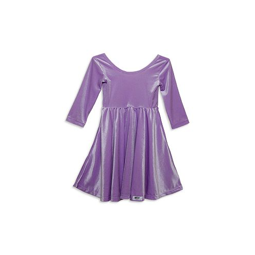 Worthy Threads Girls Stretch Velvet Twirly Dress - Little Kid, Big Kid