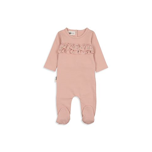 Maniere Girls Floral Ruffled Footie - Baby