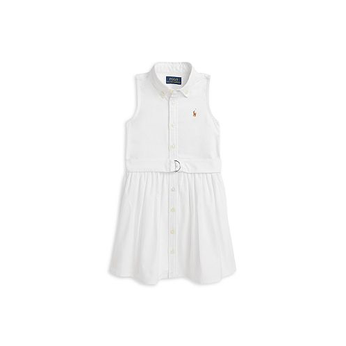 Polo Ralph Lauren Girls Belted Cotton Oxford Shirt Dress - Little Kid, Big Kid