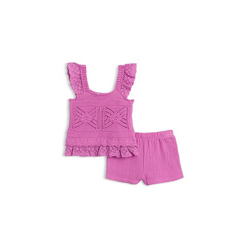 Splendid Girls 2-Pc. Crochet Sweater Tank & Shorts Set - Baby