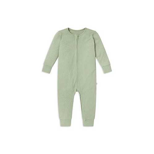 MORI Unisex Ribbed Clever Zip Romper - Baby