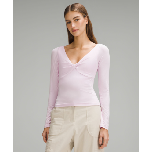 Lululemon Modal-Silk Blend V-Neck Long-Sleeve Shirt