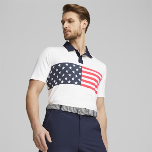 PUMA x VOLITION Flag Stripe Mens Golf Polo Shirt