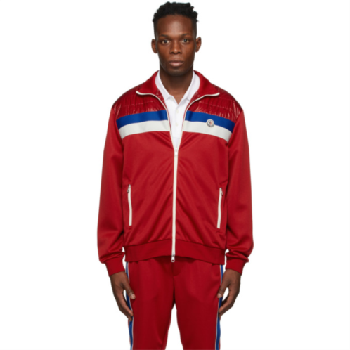 Moncler Red Insulated 3 Stripe Mixed Jacket