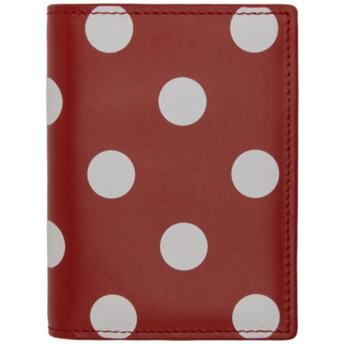COMME des GARCONS WALLETS Red & White Dots Leather Wallet