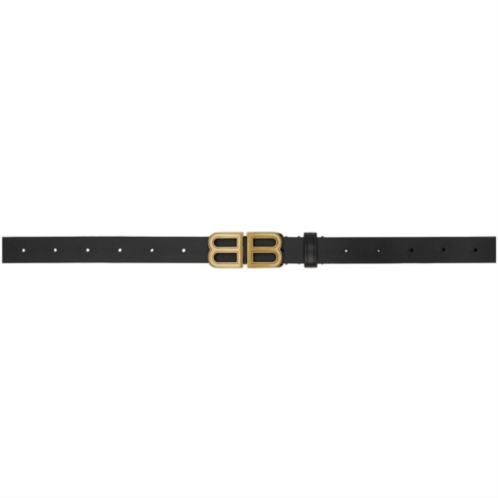 Balenciaga Black Thin Hourglass BB Belt