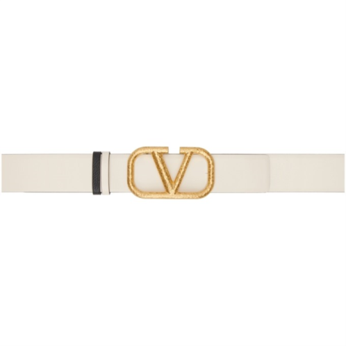 Valentino Garavani Reversible Off-White & Black VLogo Belt